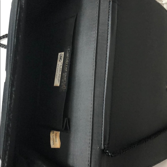 Vintage CAROLYNE BARTON NIGHT Black Velvet & Rhinestone Bag Clutch Purse - Picture 7 of 8